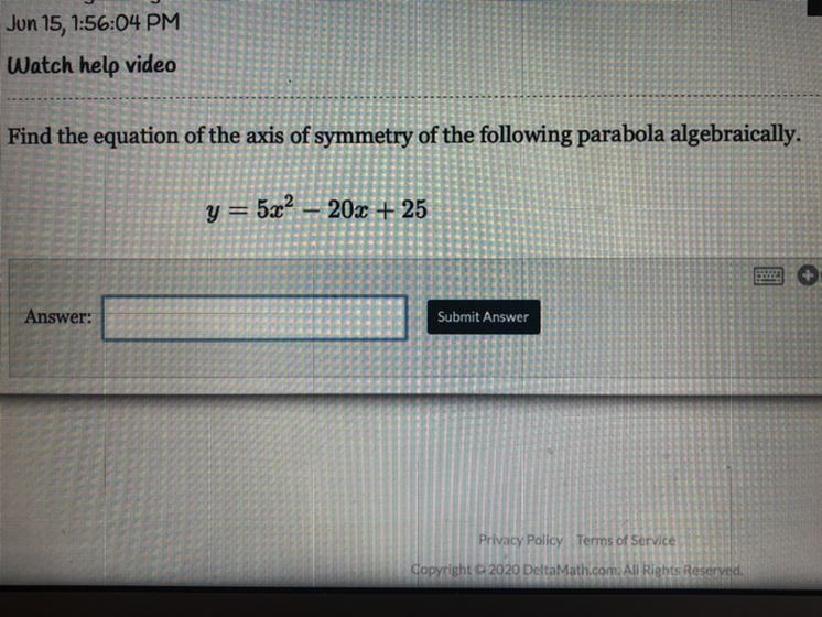 What is the axis of symmetry?-example-1