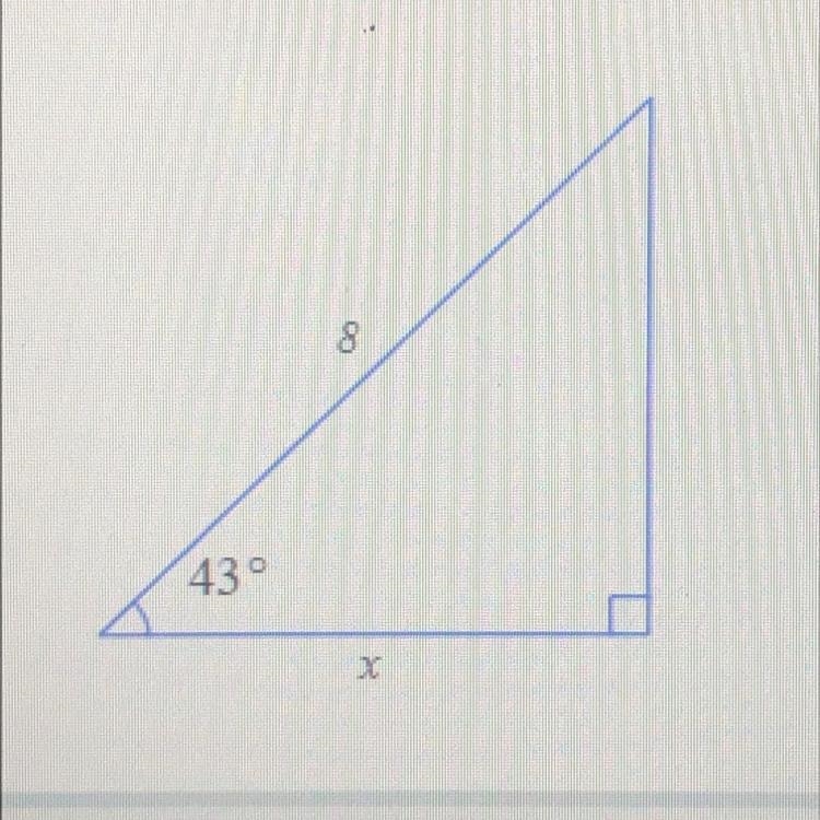 Solve for x in the triangle. Round your answer to the nearest tenth.-example-1