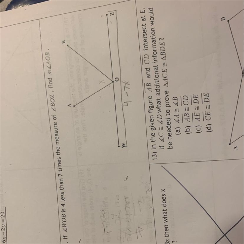 Pls help, it's 20 points OA bisects measure of (a) 23 (b) 75 (c) 78.5 (d) 157-example-1