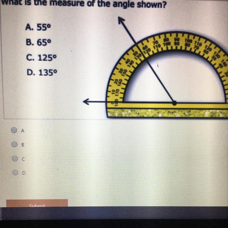 What is the measure of the angle shown ?-example-1