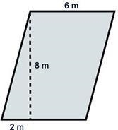 The area of the parallelogram below is square meters.-example-1