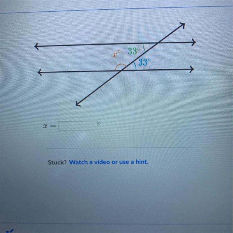 Find missing angle..x=??-example-1