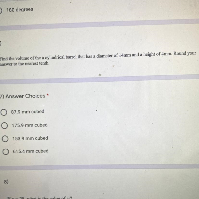 Find the volume of the cylindrical barrel that has a diameter of 14mm and a height-example-1