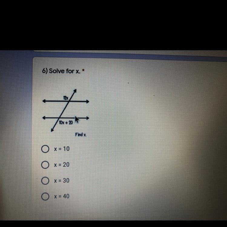 Please answer this question on solve for x with angles-example-1