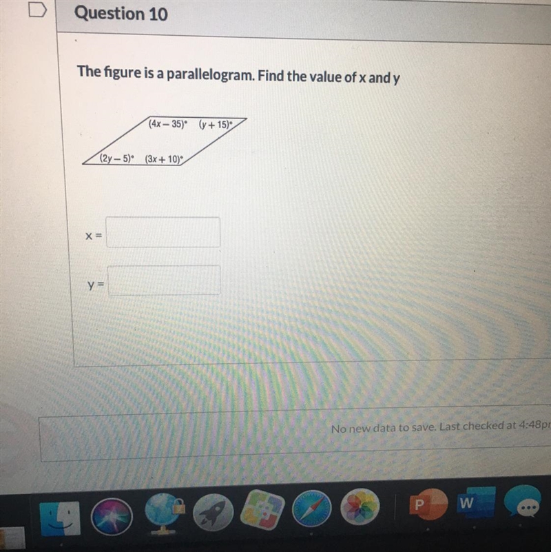 Find the value of x and y-example-1