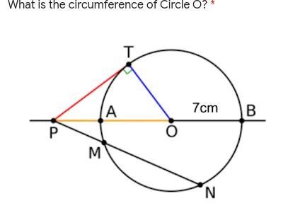 What is the circumference of Circle O?-example-1