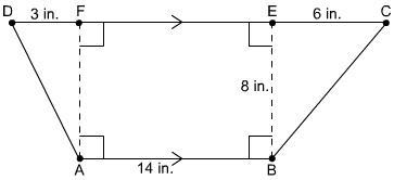 What is the area of this trapezoid? 86 in² 112 in² 148 in² 184 in² Trapezoid A B C-example-1