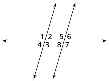 Which of the following are alternate interior angles? Select all that apply. A. ∠5 and-example-1