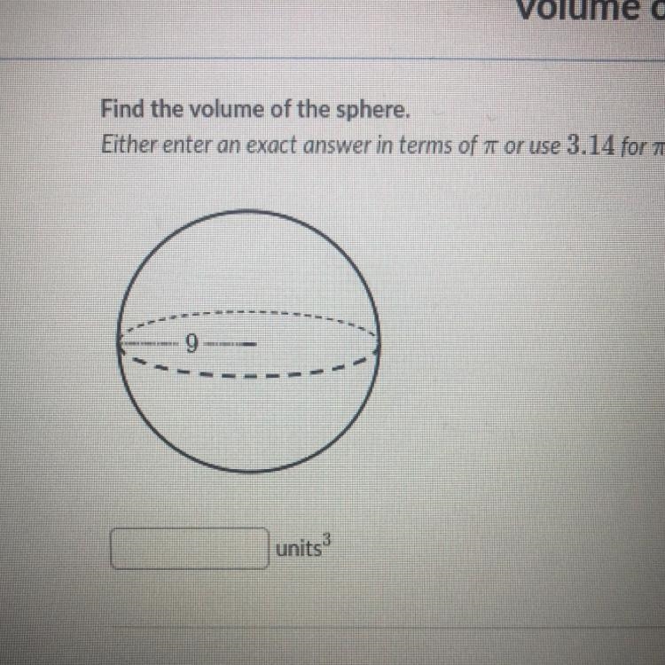 Find the volume of the sphere-example-1