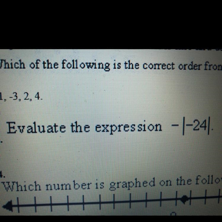 Evaluate the expression - |-24|-example-1