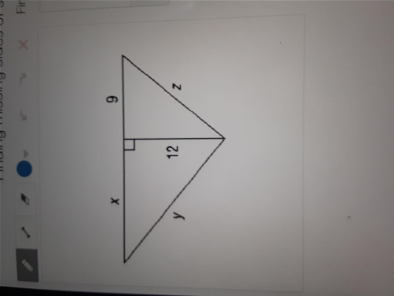 Geometric mean. Find x, y, and z. Show work please.-example-1