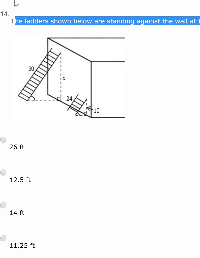 Please help me answer this question. The ladders shown below are standing against-example-1