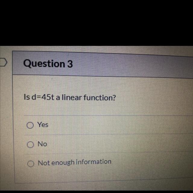 Is d=45t a linear function?-example-1