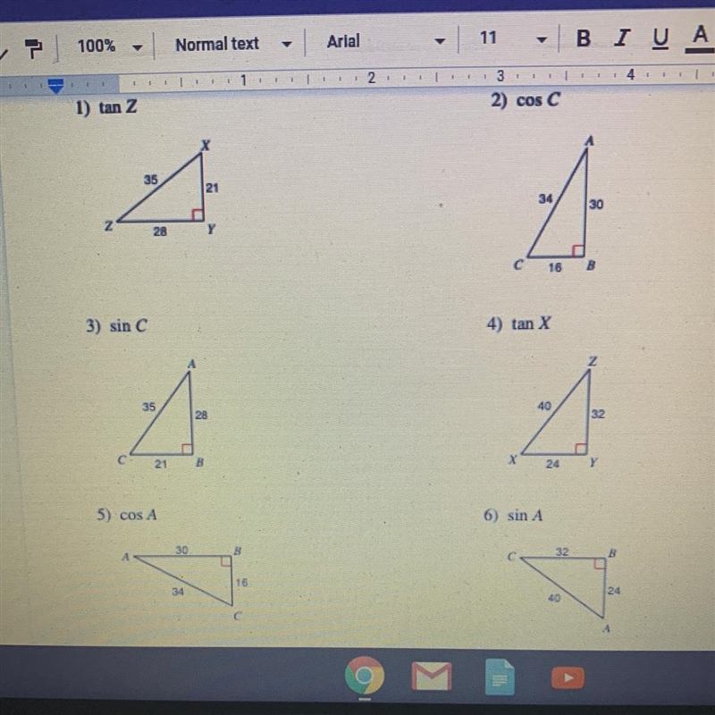 Writing Trig Ratios.-example-1