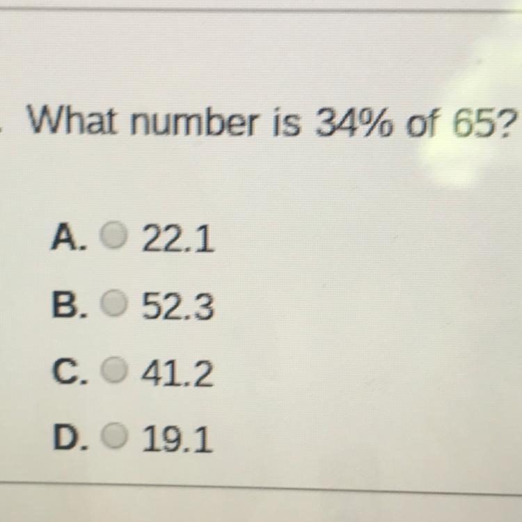 What number is 34% of 65?-example-1