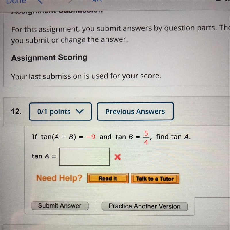 Find tan A in exact value.-example-1