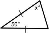 Determine the value of x in the figure. answers: A) x = 60 B) x = 50 C) x = 130 D-example-1