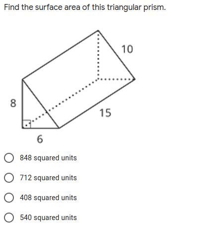 Find the Surface Area of this triangular prism.-example-1