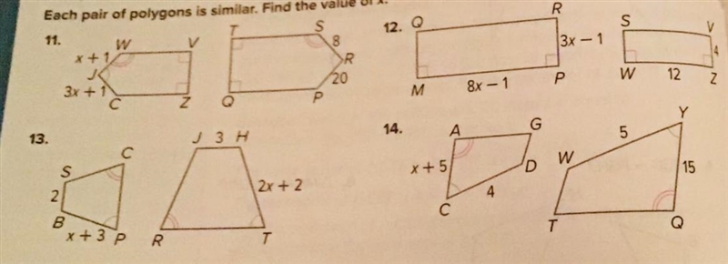 I need help with #11 - #14.-example-1