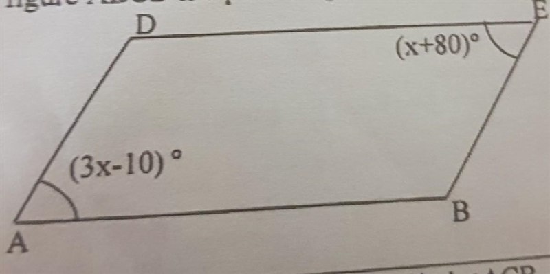 In the given figure ABCD is a parallelogram. Find the value of x.​-example-1