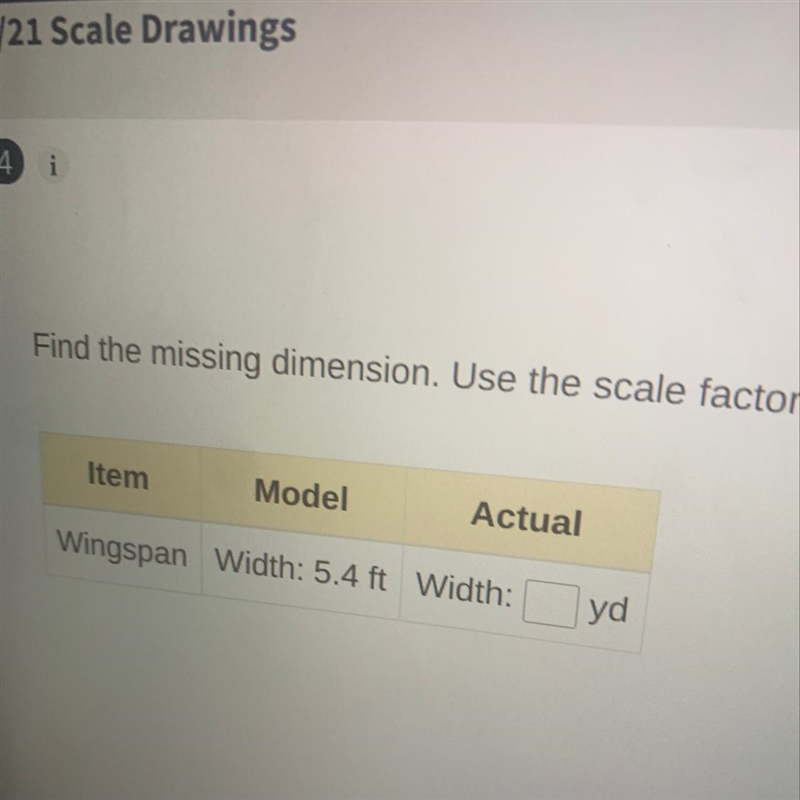 Find the missing dimension.Use the Scale factor 1:12-example-1