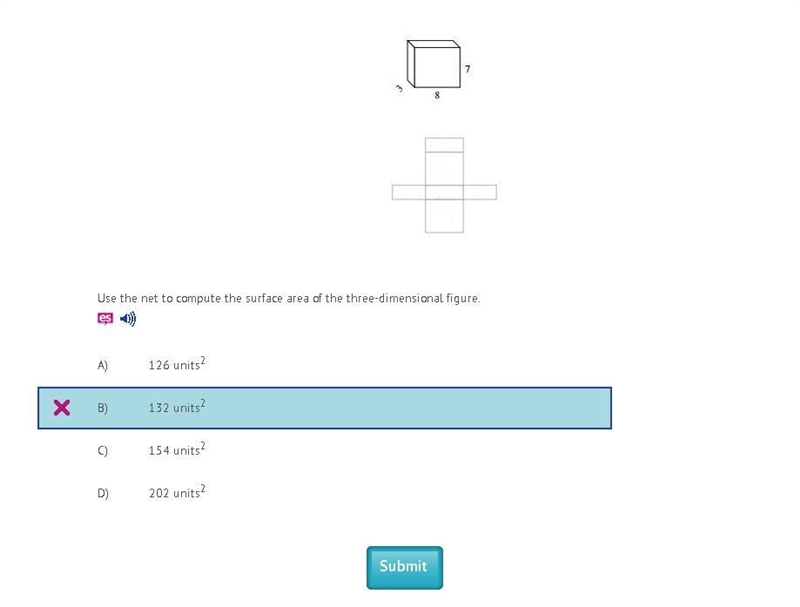 Use the net to compute the surface area of the three-dimensional figure. 15 POINTS-example-1