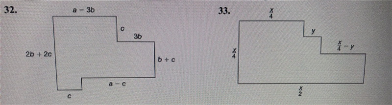 Simplified polynomial expression for the permiter of each figure. Could someone help-example-1