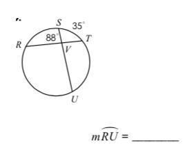 Find Arc RU. How would you solve this. Please do step by step.-example-1