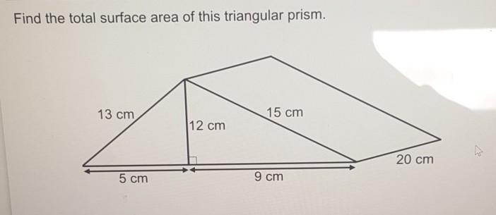 Find the total surface area of this triangular prism. ​-example-1