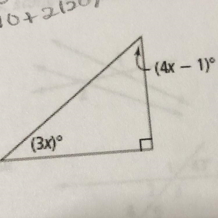 Find the values of the variables and the measures of the angles-example-1