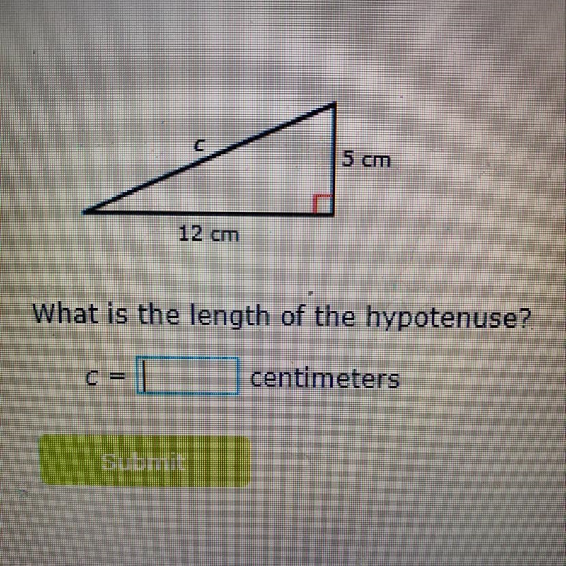 What is the length of the hypotenuse-example-1