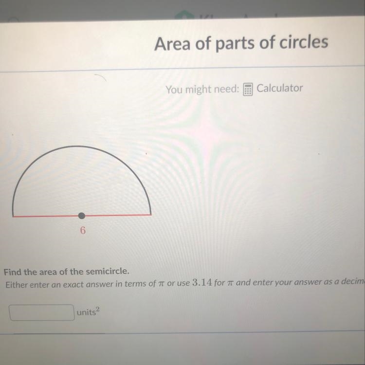 Find the area of the semicircle.-example-1