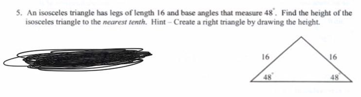 What is the height of this isosceles triangle?-example-1