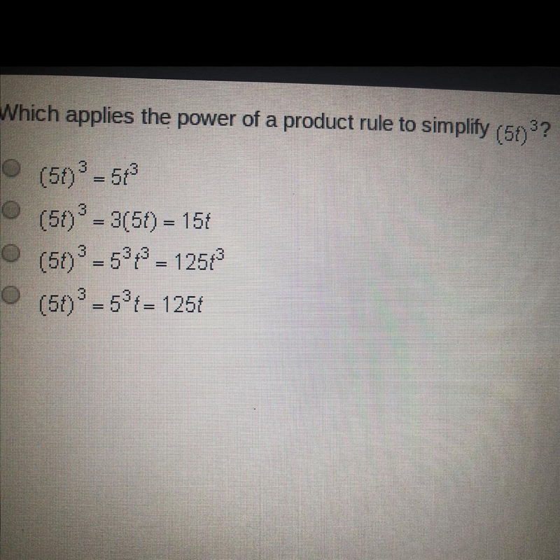 Which applies the power of a product rule simplify-example-1