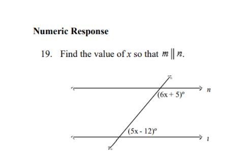 Find the value of x so that m||n-example-1