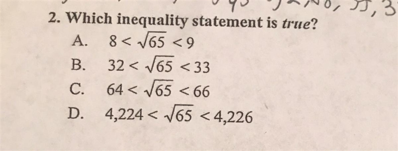 Which inequality statement is TRUE?-example-1