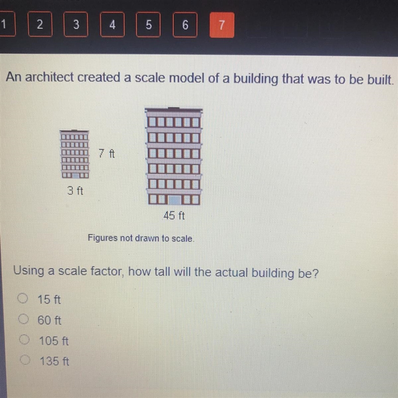 An architect created a scale model of a building that was to be built. Using a scale-example-1