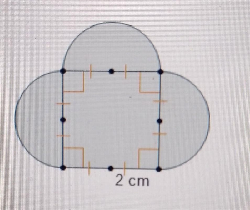 What is the area of the composite figure? a. (6π+ 4) cm2 b. (6π + 16) cm2 c. (12π + 4) cm-example-1