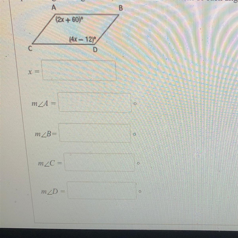 Find the value of X so that this quadrilateral is a parallelogram. Then substitute-example-1