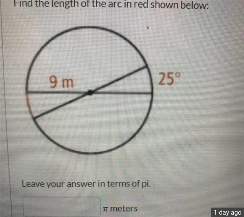 Find the length of the arc shown in red-example-1