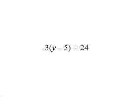 Can you solve -3(y-5)=24-example-1