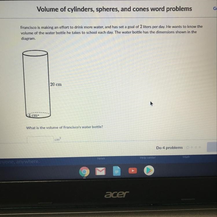 How do I find the volume of the cylinder??-example-1