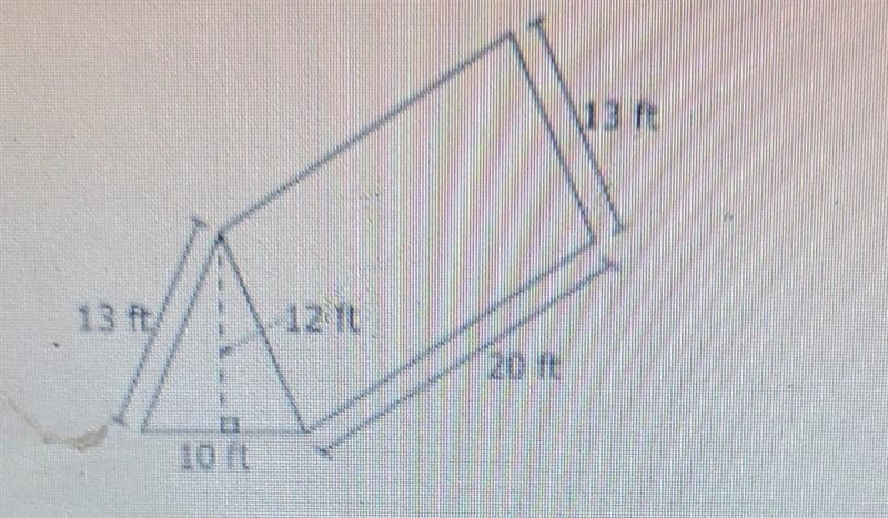 A triangular prism is shown below. What is the surface area of the triangular prism-example-1