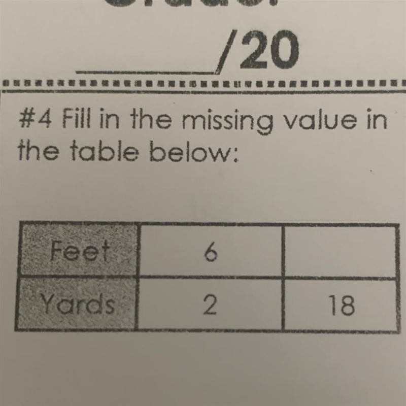 #4 Fill in the missing value in the table below:-example-1