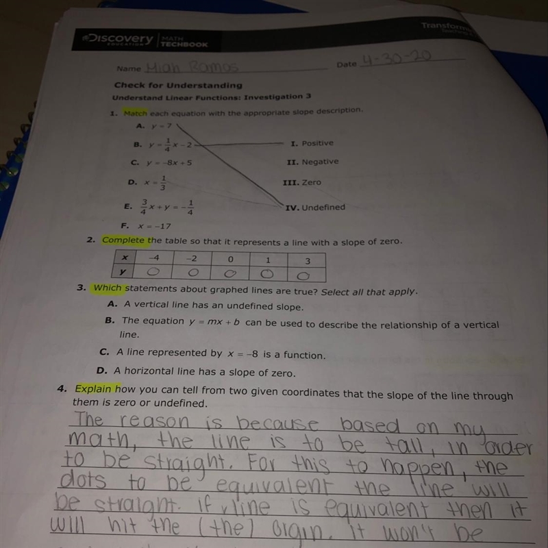 3. Which statements about graphed lines are true? Select all that apply. A. A vertical-example-1