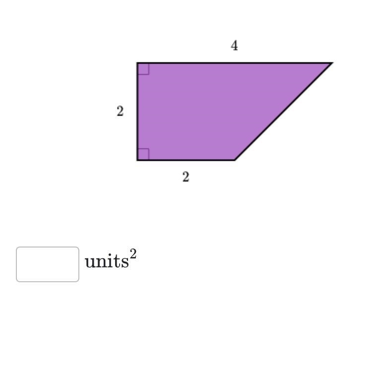 Find the area of the shape shown below-example-1