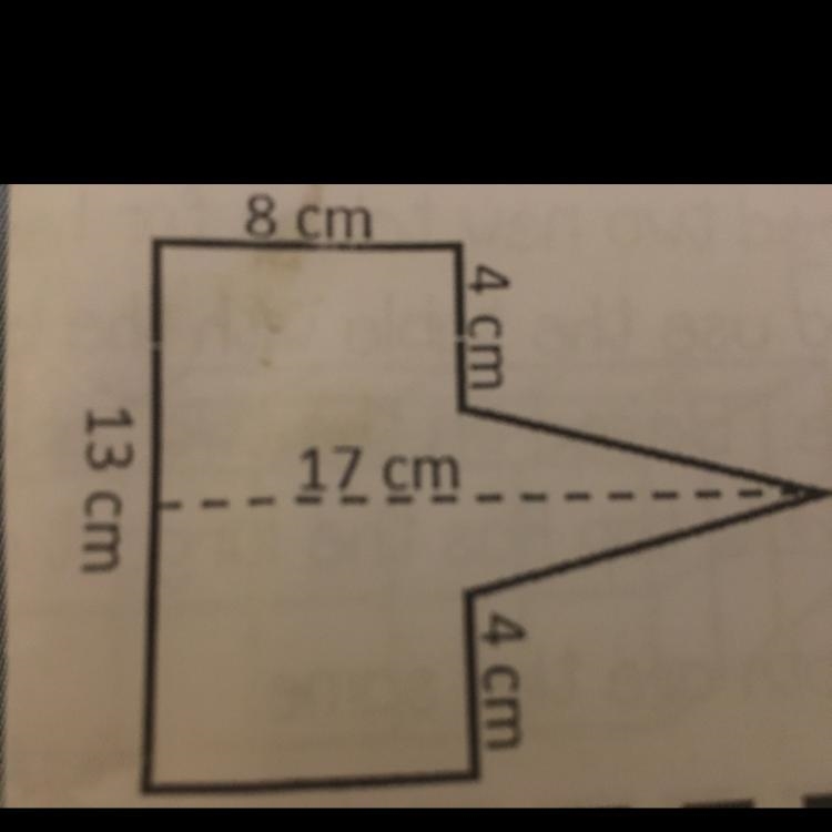 Find the area of the polygon.! A. 104.5 cm2 C. 104 cm2 B. 126.5 cm2 D. 126 cm2-example-1