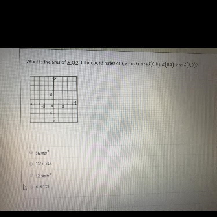 What is the area of JKL if the coordinates of J,K and L are-example-1