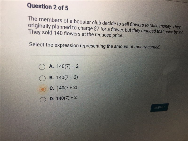 the member of the booster club decided to sell flowers they planned to charge 7 for-example-1