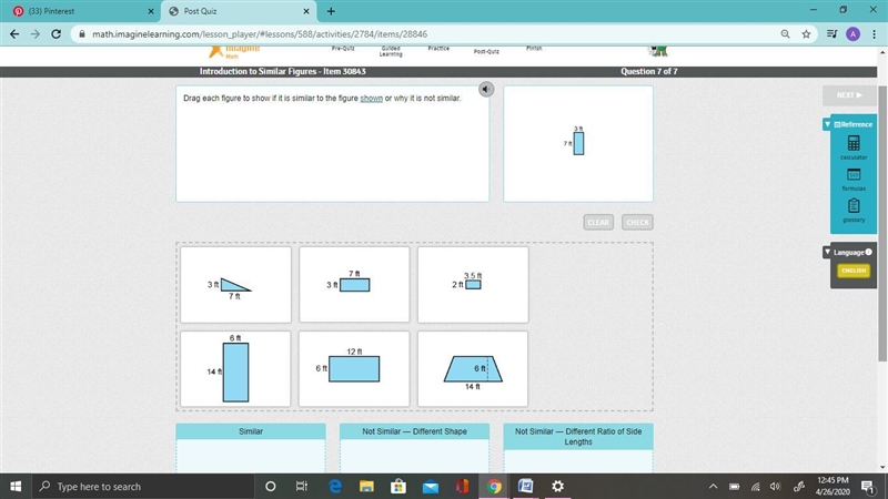 I really need the help..... Drag each figure to show if it is similar to the figure-example-1